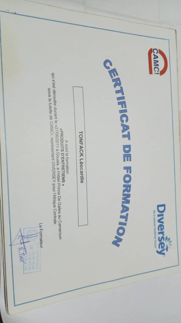 Formation Produits Entretien Hotel Prince de Galles 2011 - Certificat techniques nettoyage produits détergents
